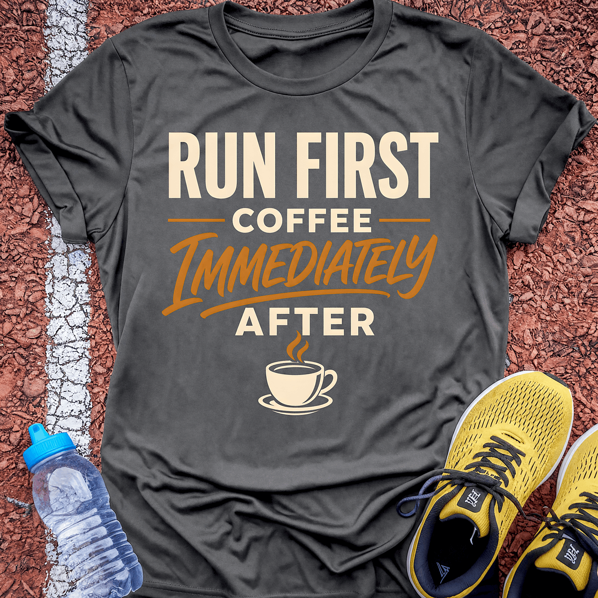 Run First, Coffee Immediately After - Charcoal