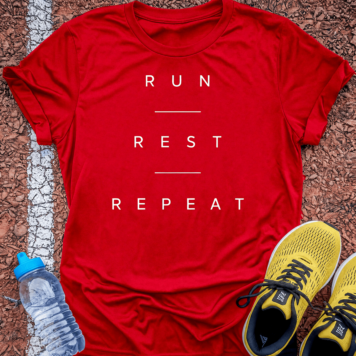 Run Rest Repeat T-Shirt - Red