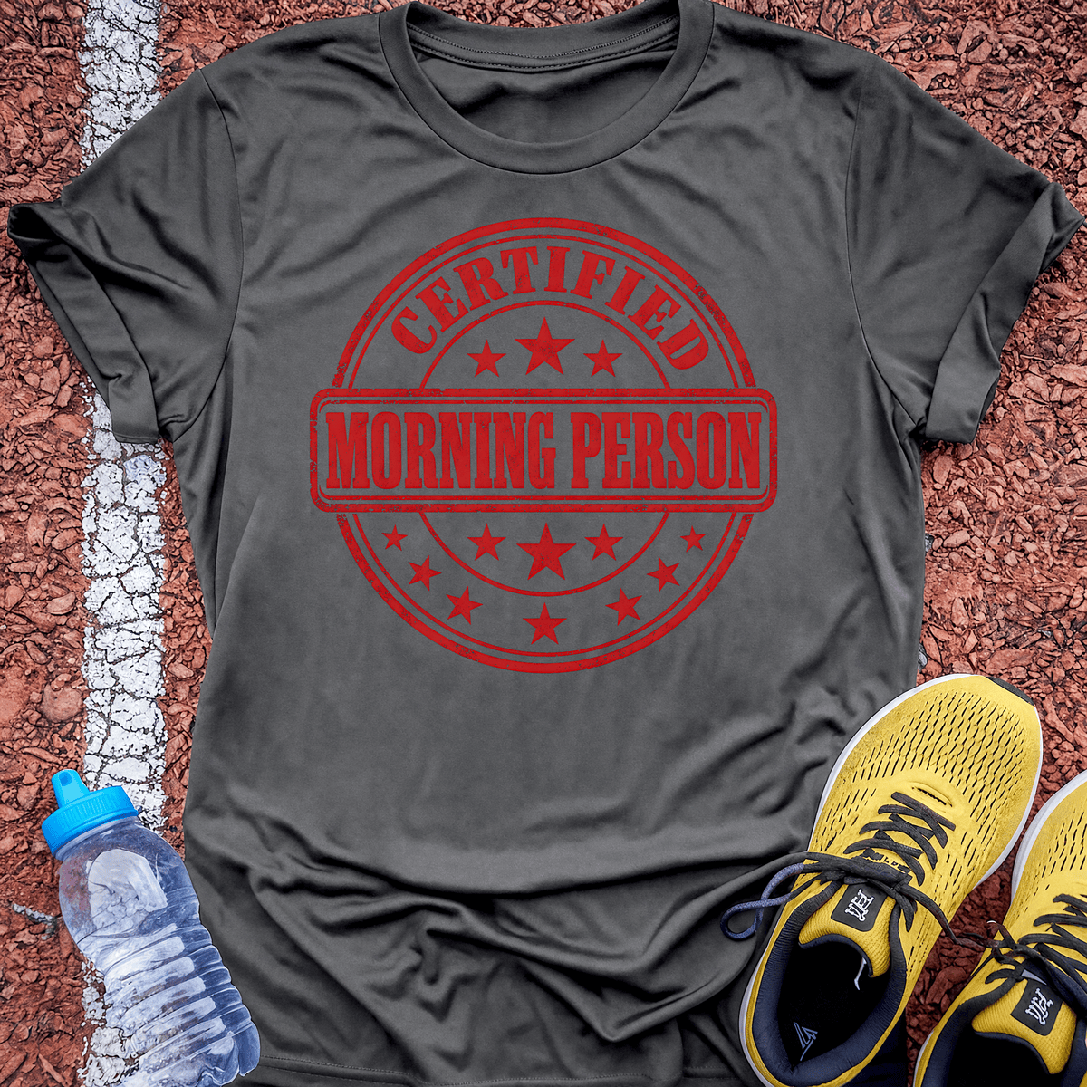 Certified Morning Person T-Shirt - Charcoal