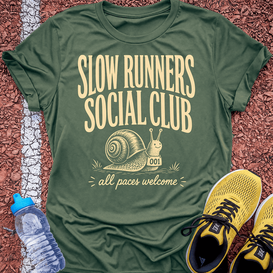 Slow Runners Social Club T-Shirt - Military Green