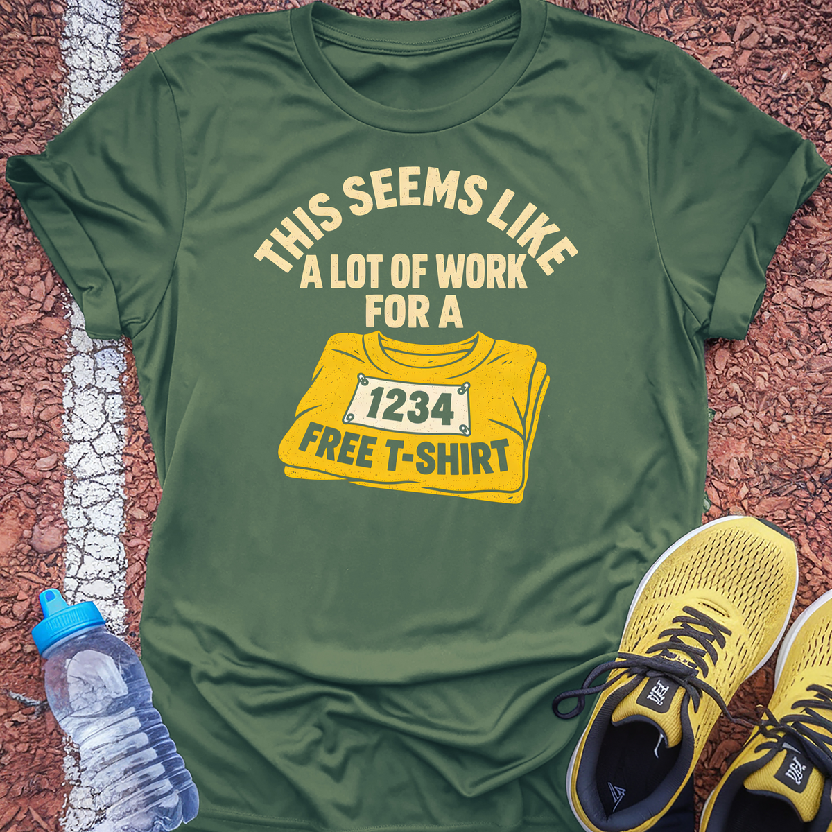 A Lot of Work Tech Tee - Forest Green