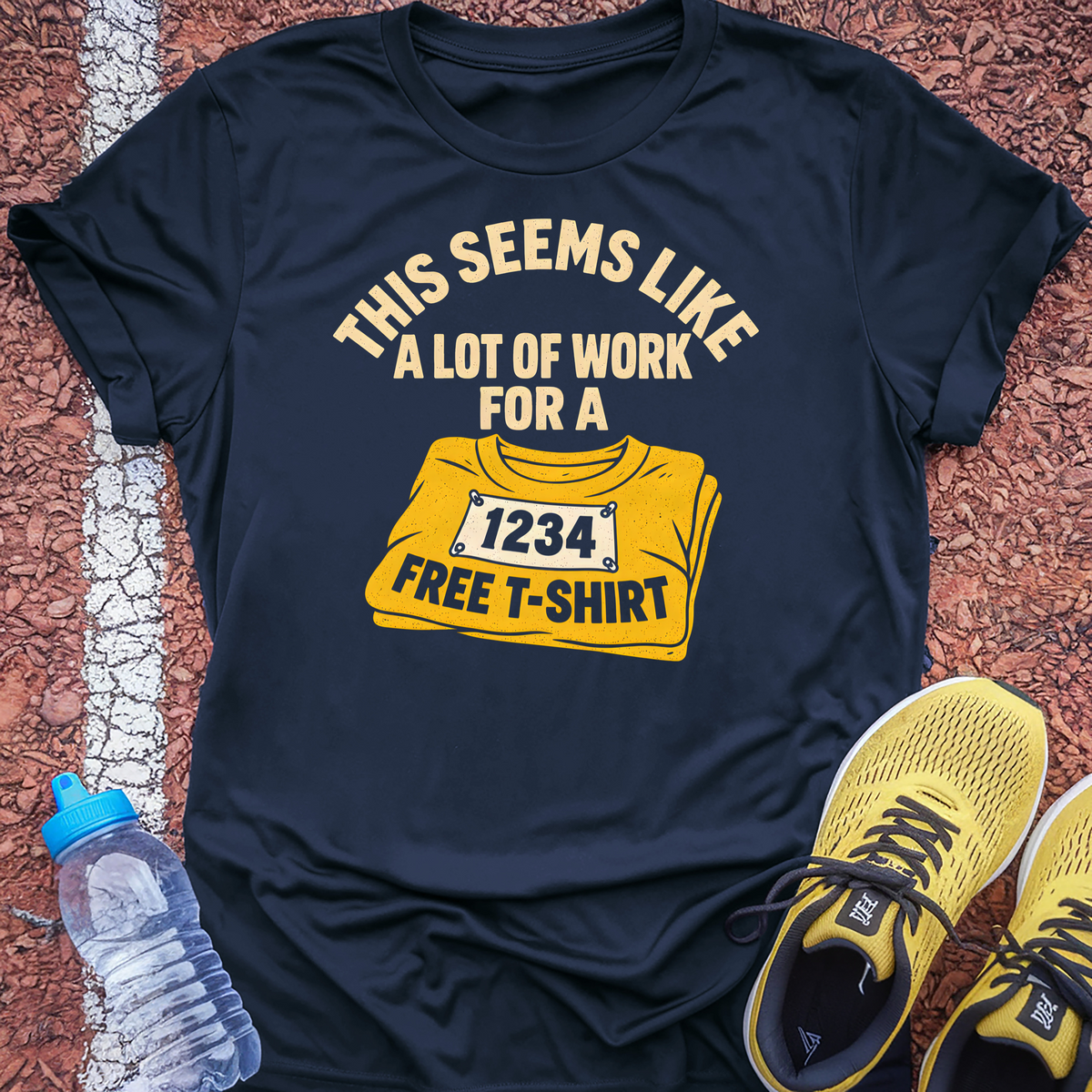 A Lot of Work Tech Tee - True Navy