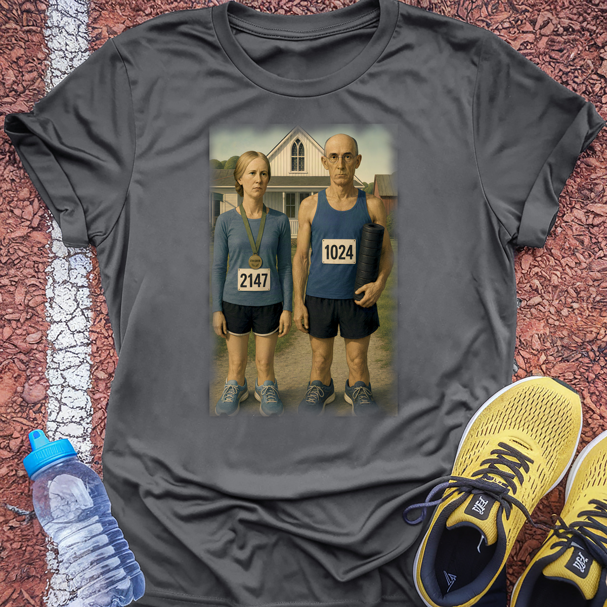 American Gothic Run Club T-Shirt - Dark Heather