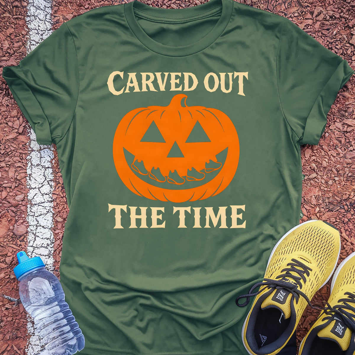 Carved Out the Time t-shirt — Military Green