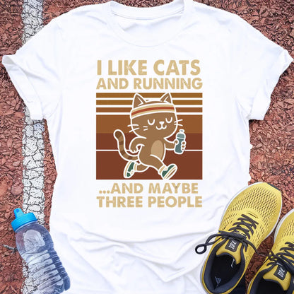 Cats and Running Tech Tee