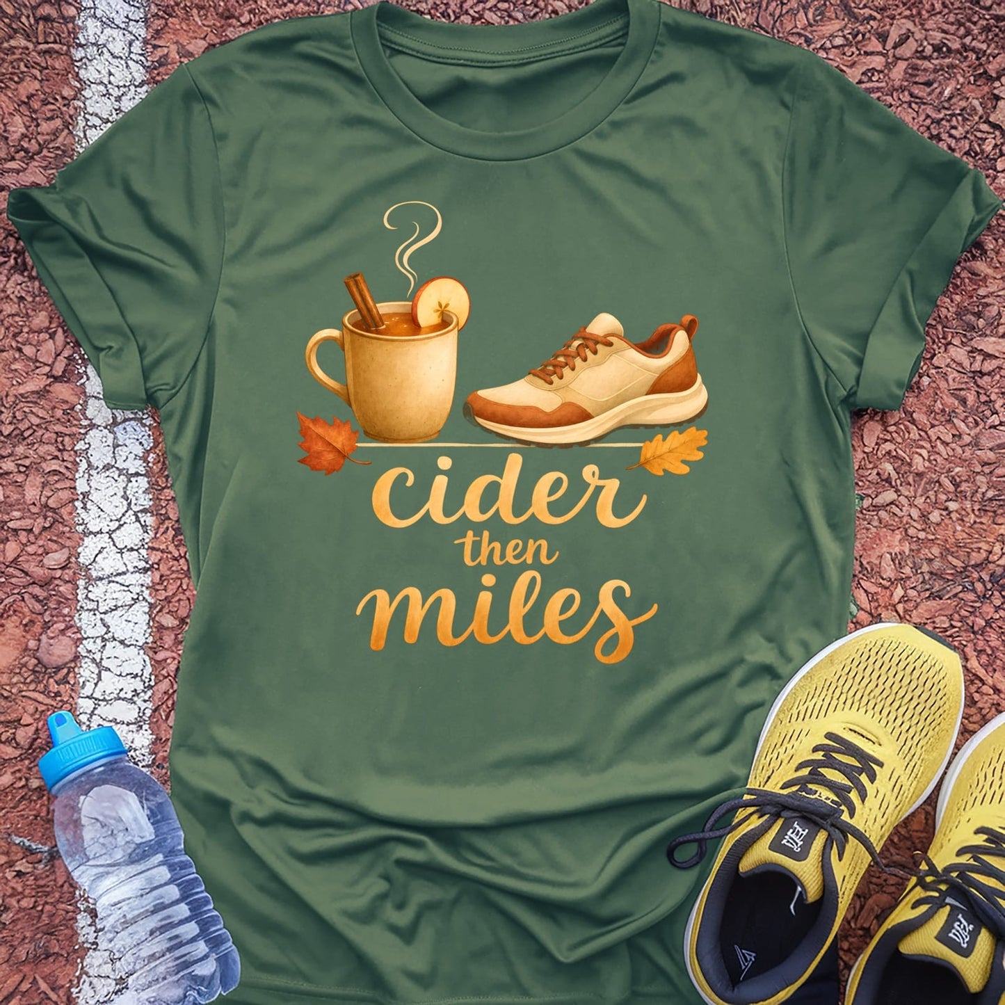 Cider Then Miles T-Shirt - Military Green