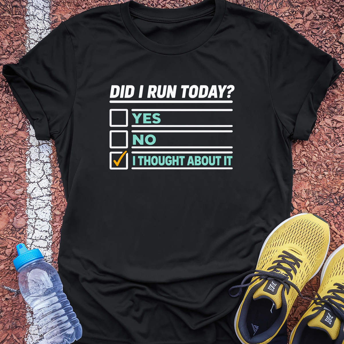 Did I Run Today Tech Tee - Black