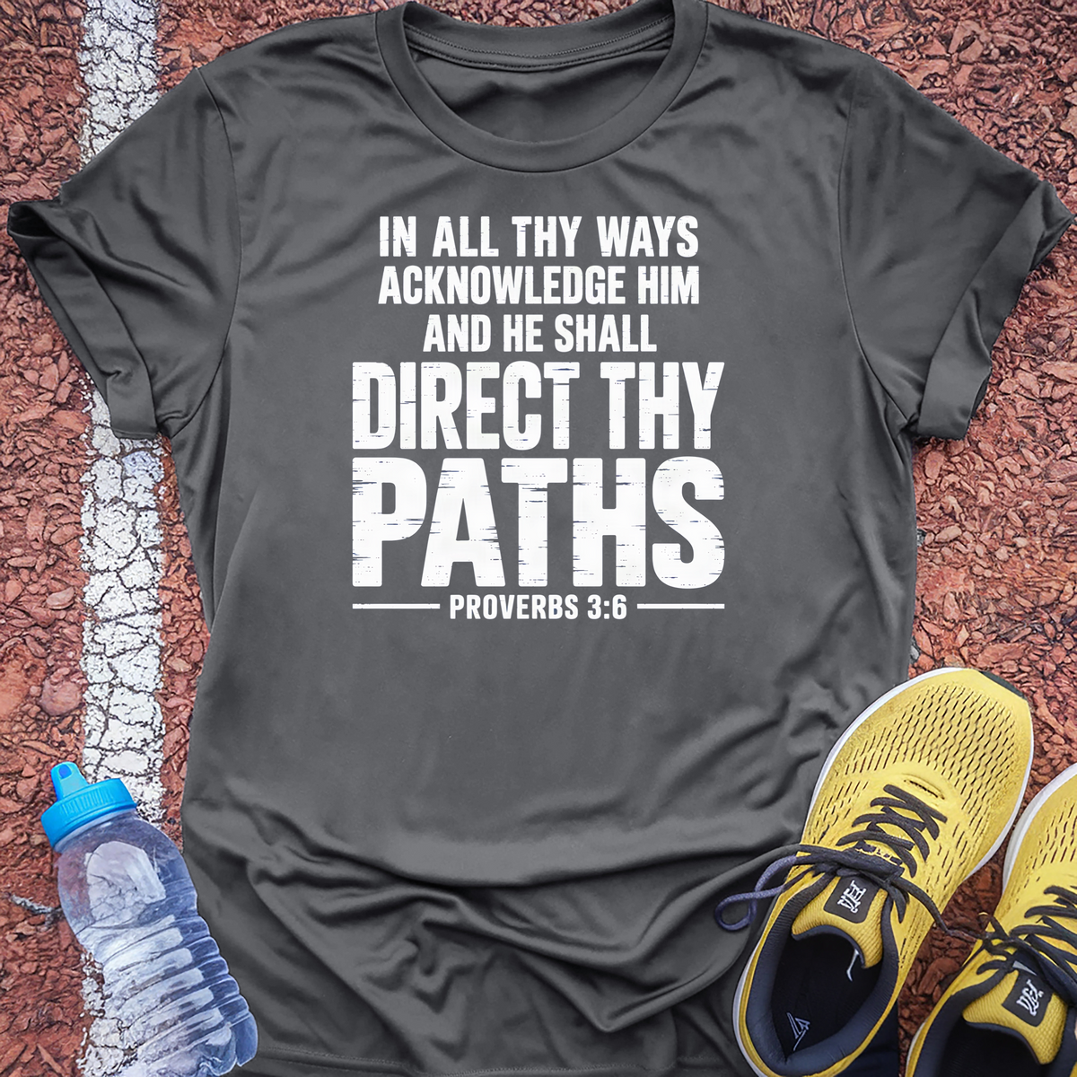 Direct My Paths Tech Tee - Grey Concrete