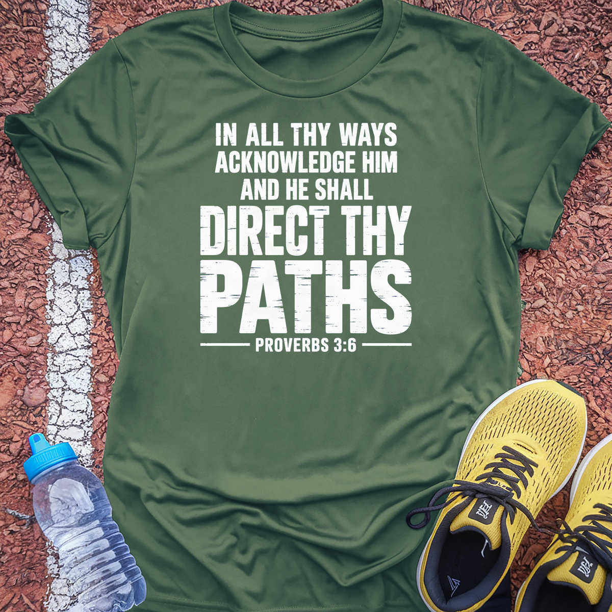 Direct My Paths Tech Tee - Forest Green