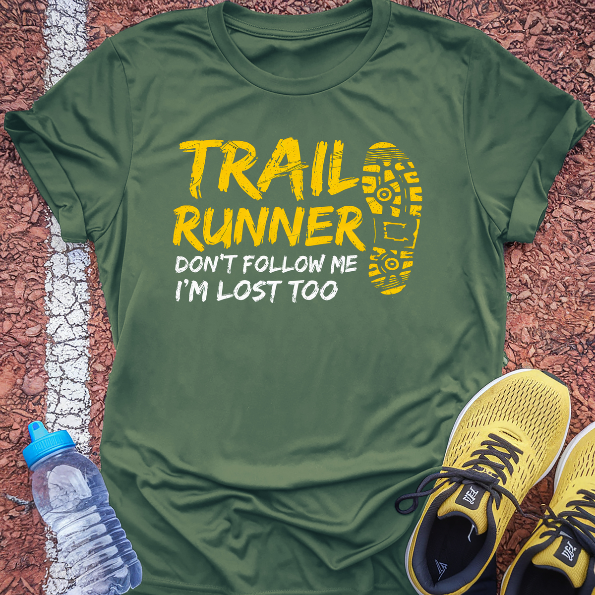 Don't Follow Me Tech Tee - Forest Green