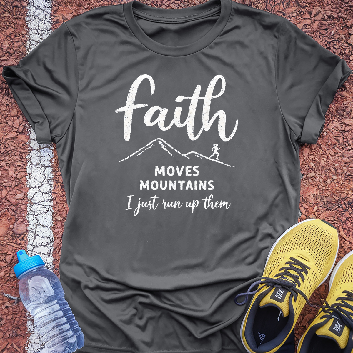 Faith Moves Mountains T-Shirt - Charcoal