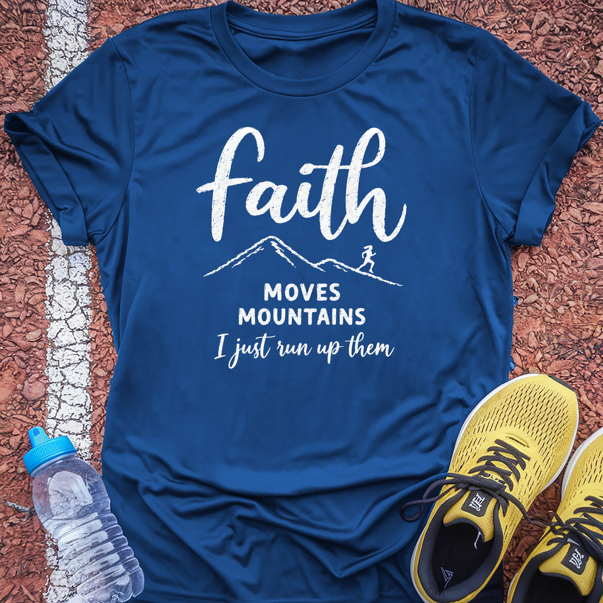 Faith Moves Mountains T-Shirt - Royal