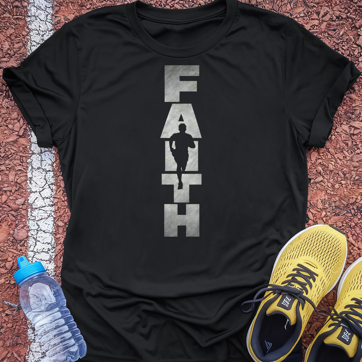 Faith Runner Male T-Shirt - Black