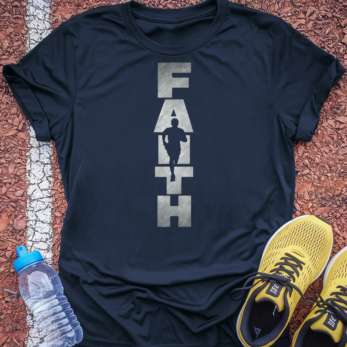 Faith Runner Male T-Shirt - Navy