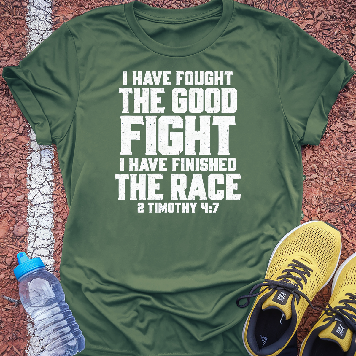 Finished the Race T-Shirt - Military Green