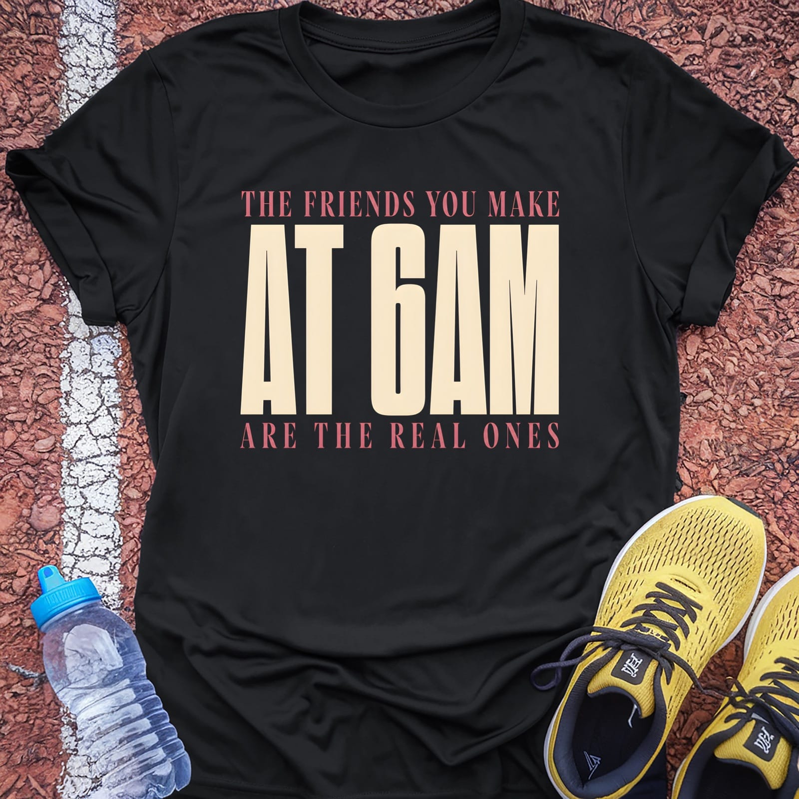 Friends at 6AM t-shirt — Black