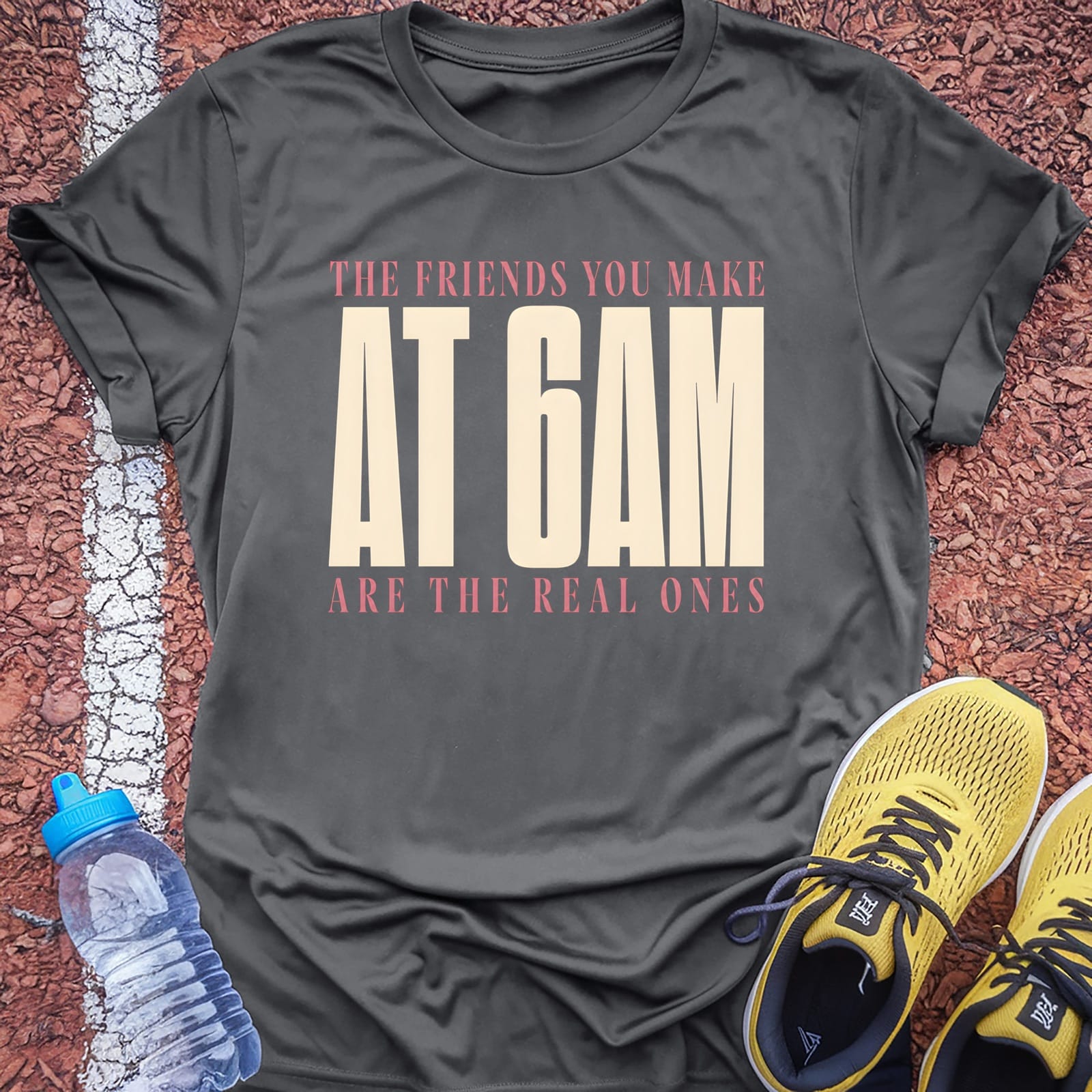 Friends at 6AM t-shirt — Charcoal
