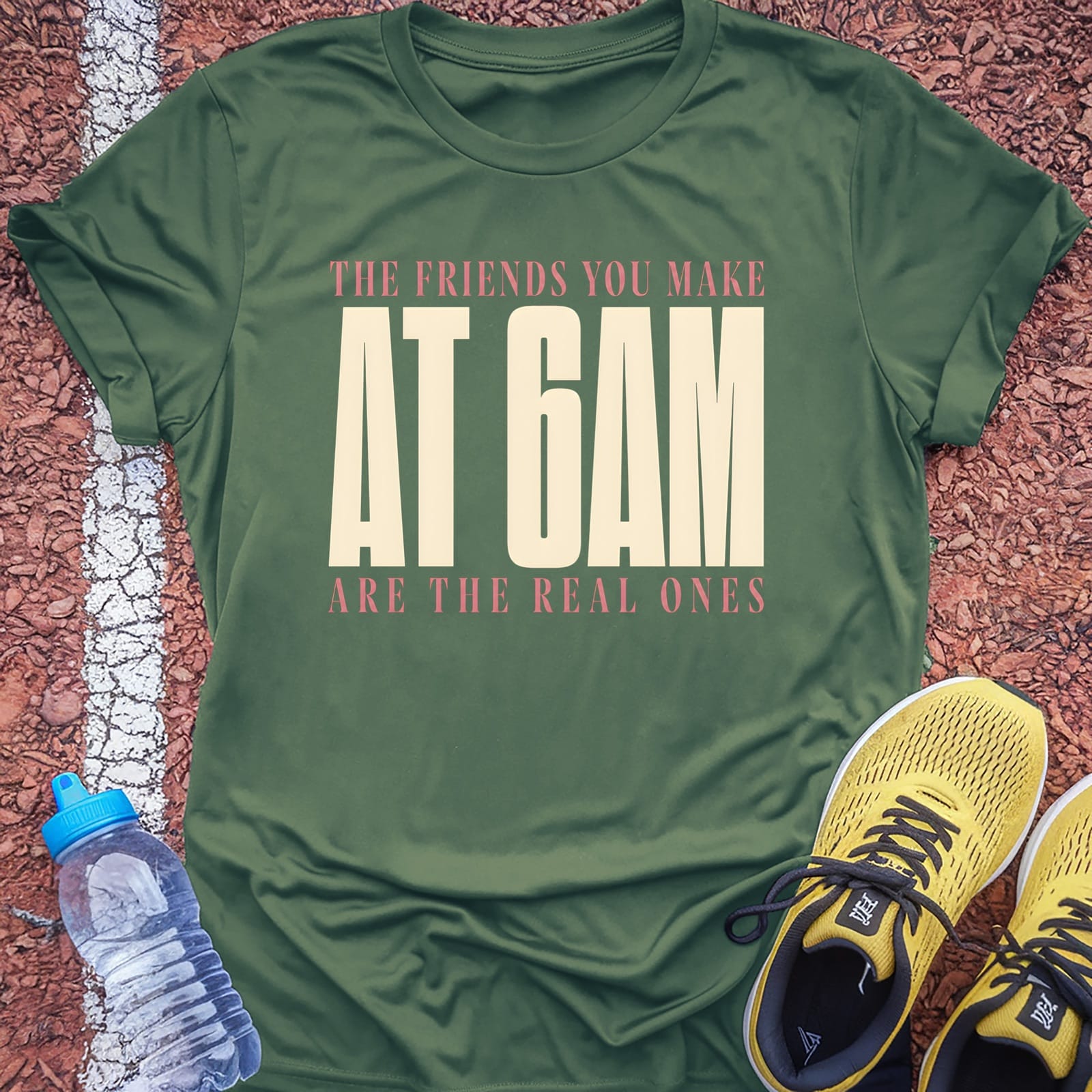 Friends at 6AM t-shirt — Military Green
