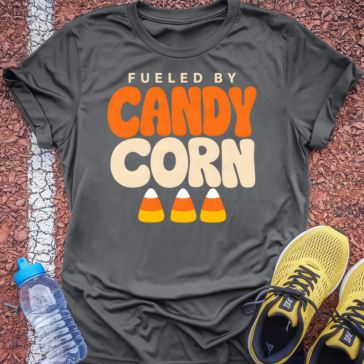 Fueled by Candy Corn T-Shirt - Charcoal