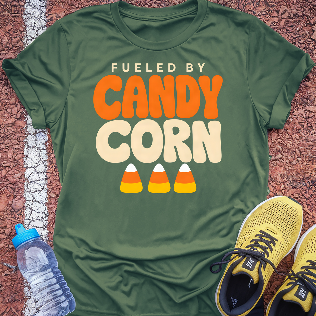 Fueled by Candy Corn T-Shirt - Military Green