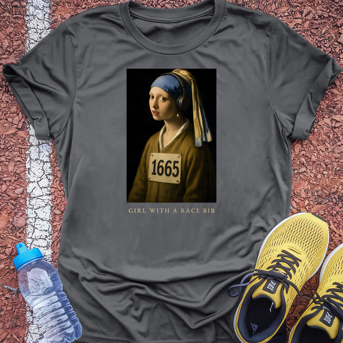 Girl with a Race Bib T-Shirt - Dark Heather