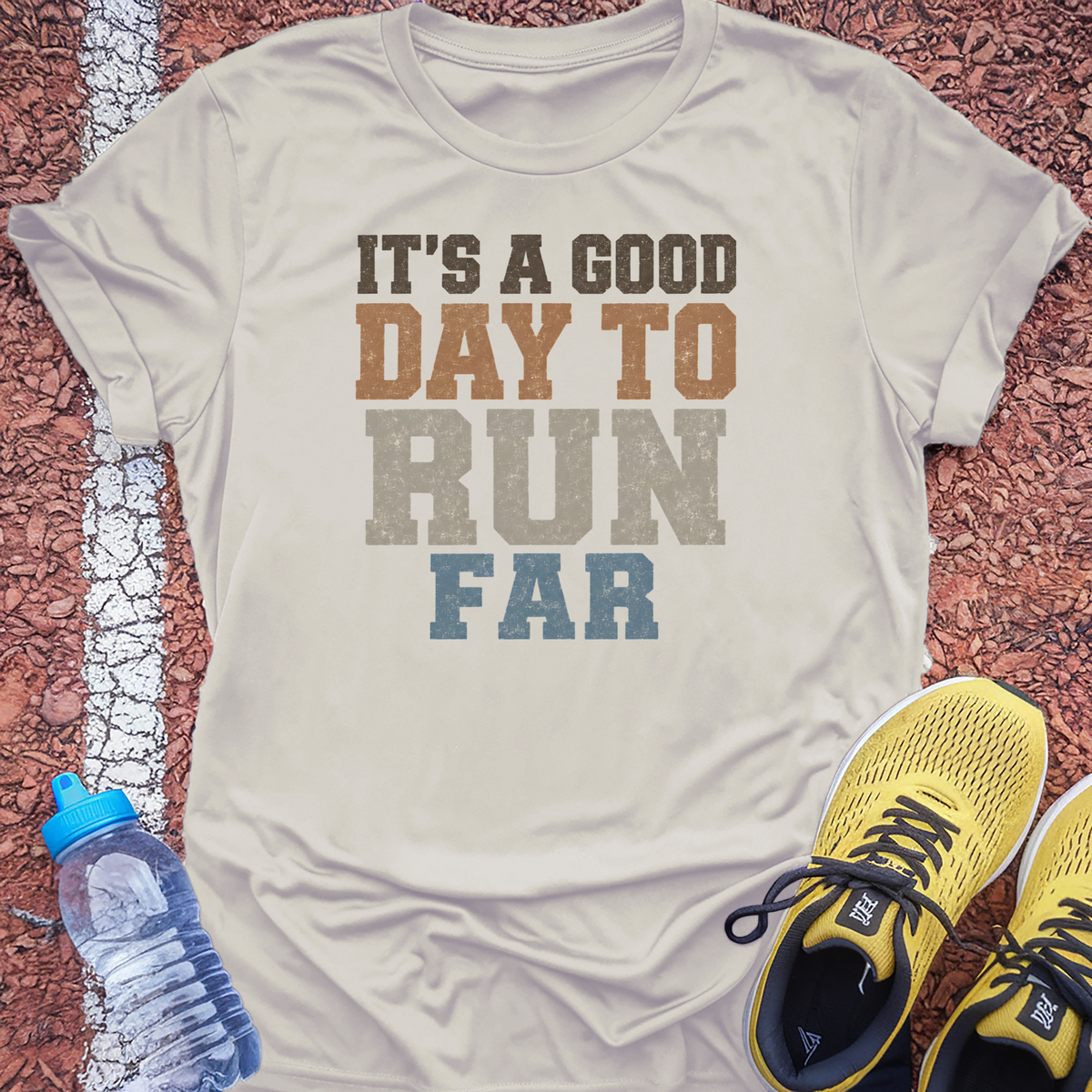 Good Day to Run Far T-Shirt - Ice Grey