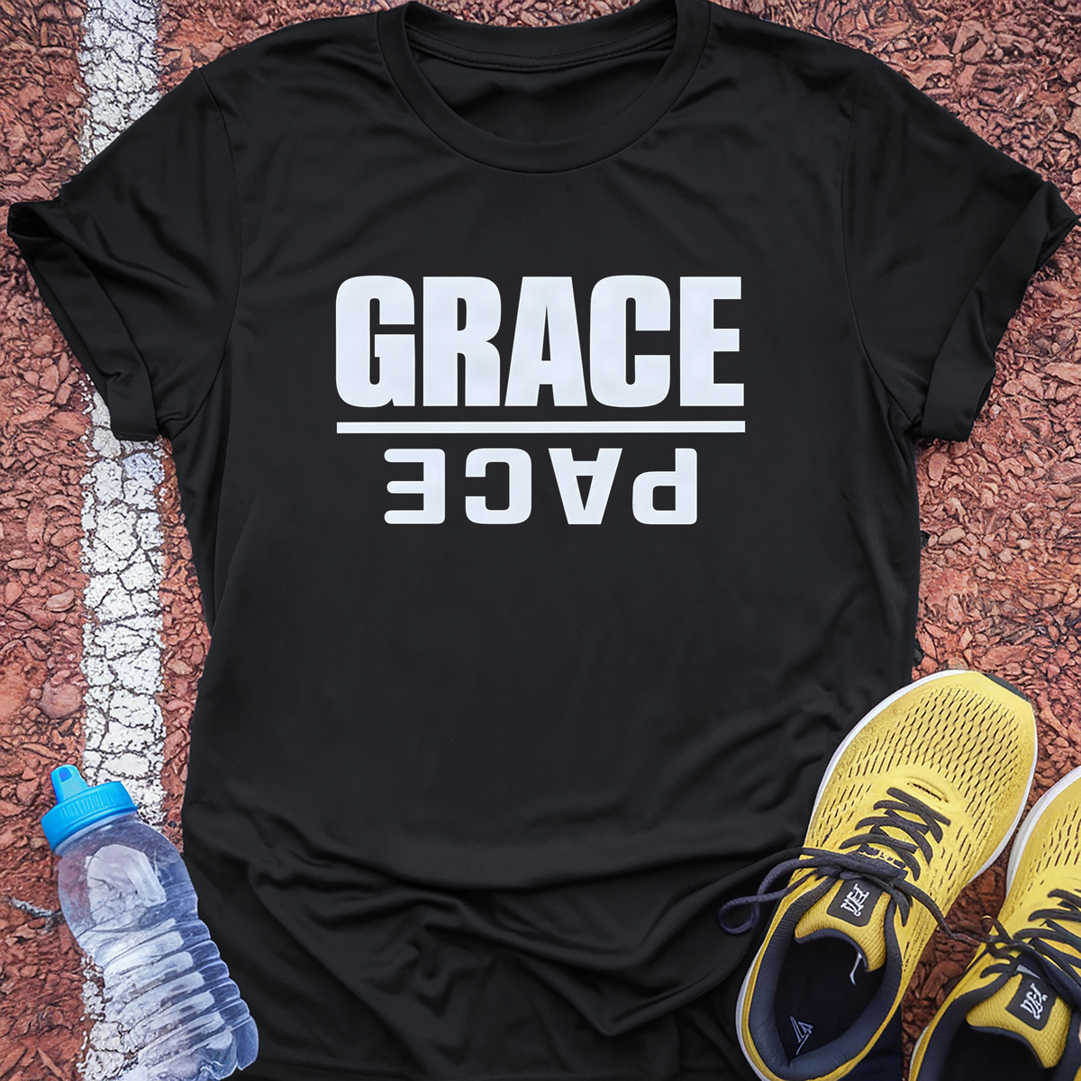 Grace Over Pace Tech Tee - Black