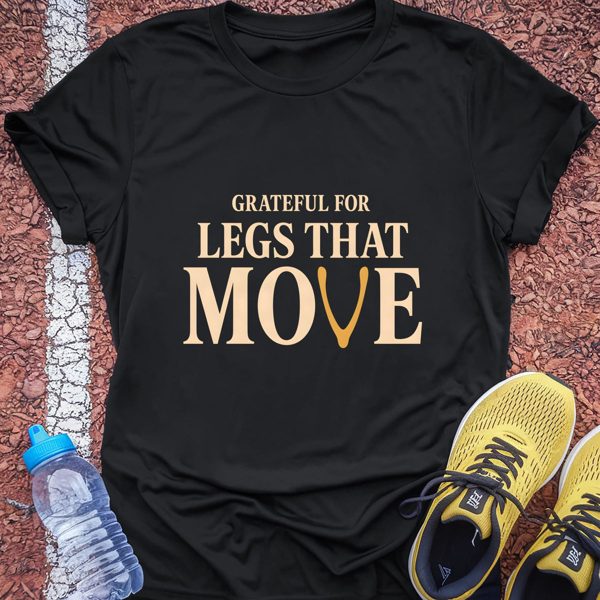 Grateful for Legs That Move t-shirt — Black