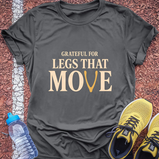 Grateful for Legs That Move t-shirt — Charcoal