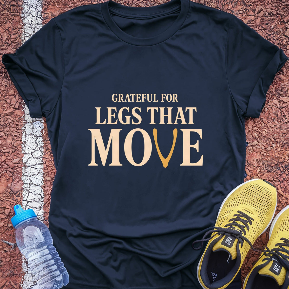 Grateful for Legs That Move t-shirt — Navy
