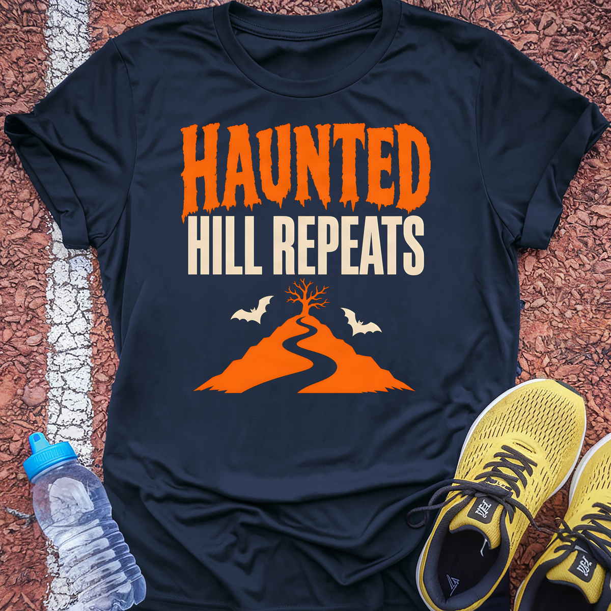 Haunted Hill Repeats T-Shirt - Navy