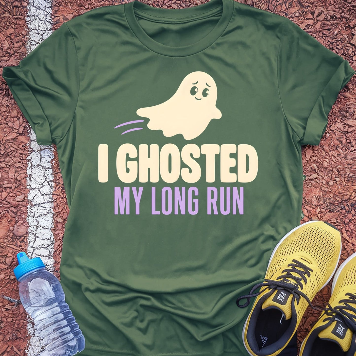I Ghosted My Long Run T-Shirt - Military Green