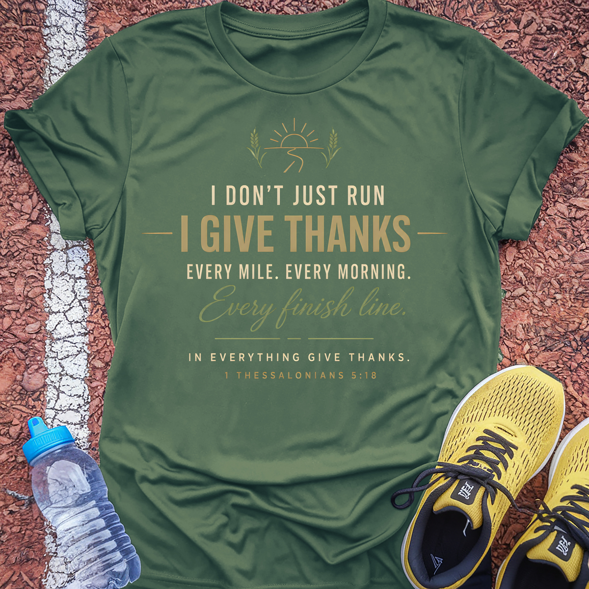 I Give Thanks T-Shirt - Military Green