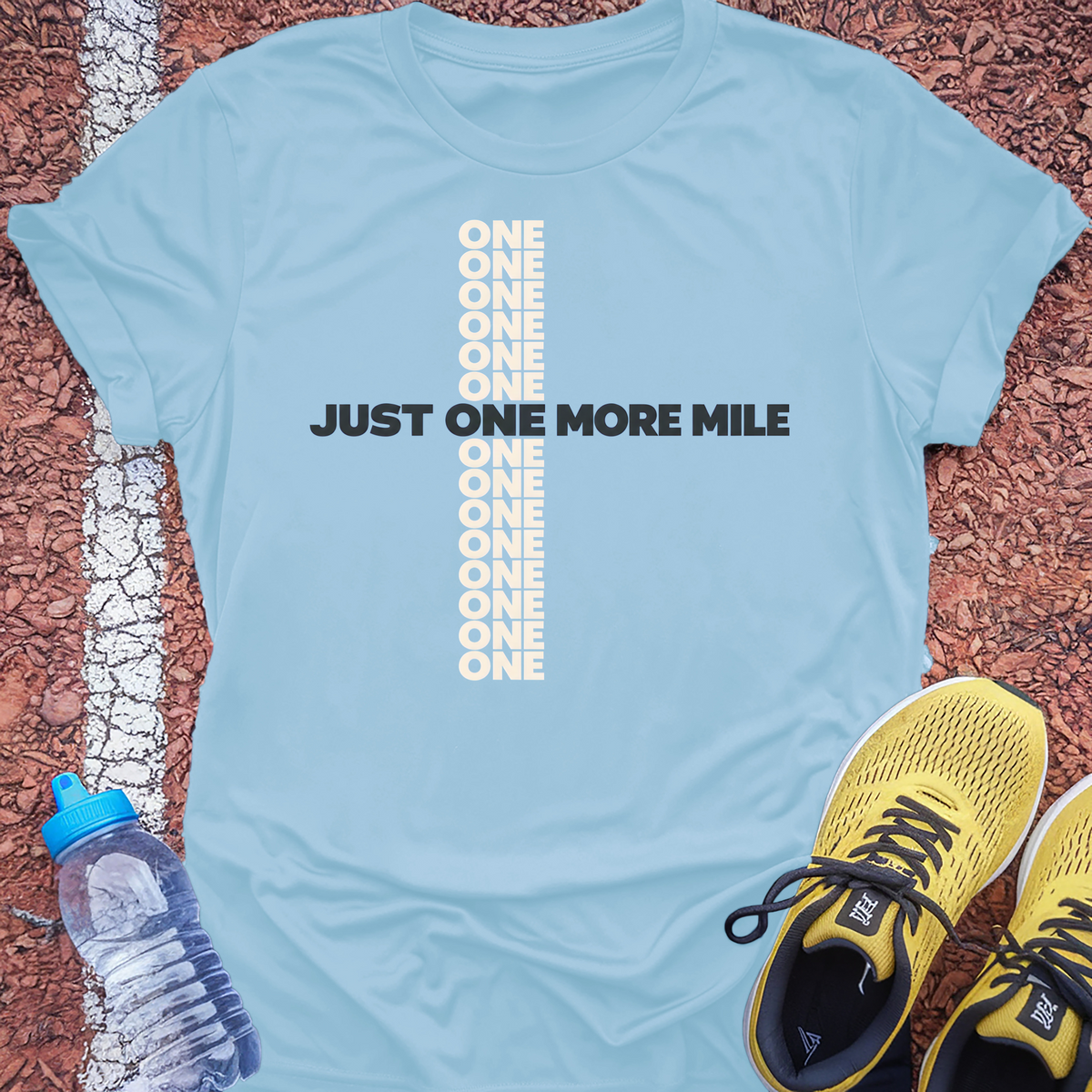 Just One More Mile T-Shirt - Light Blue
