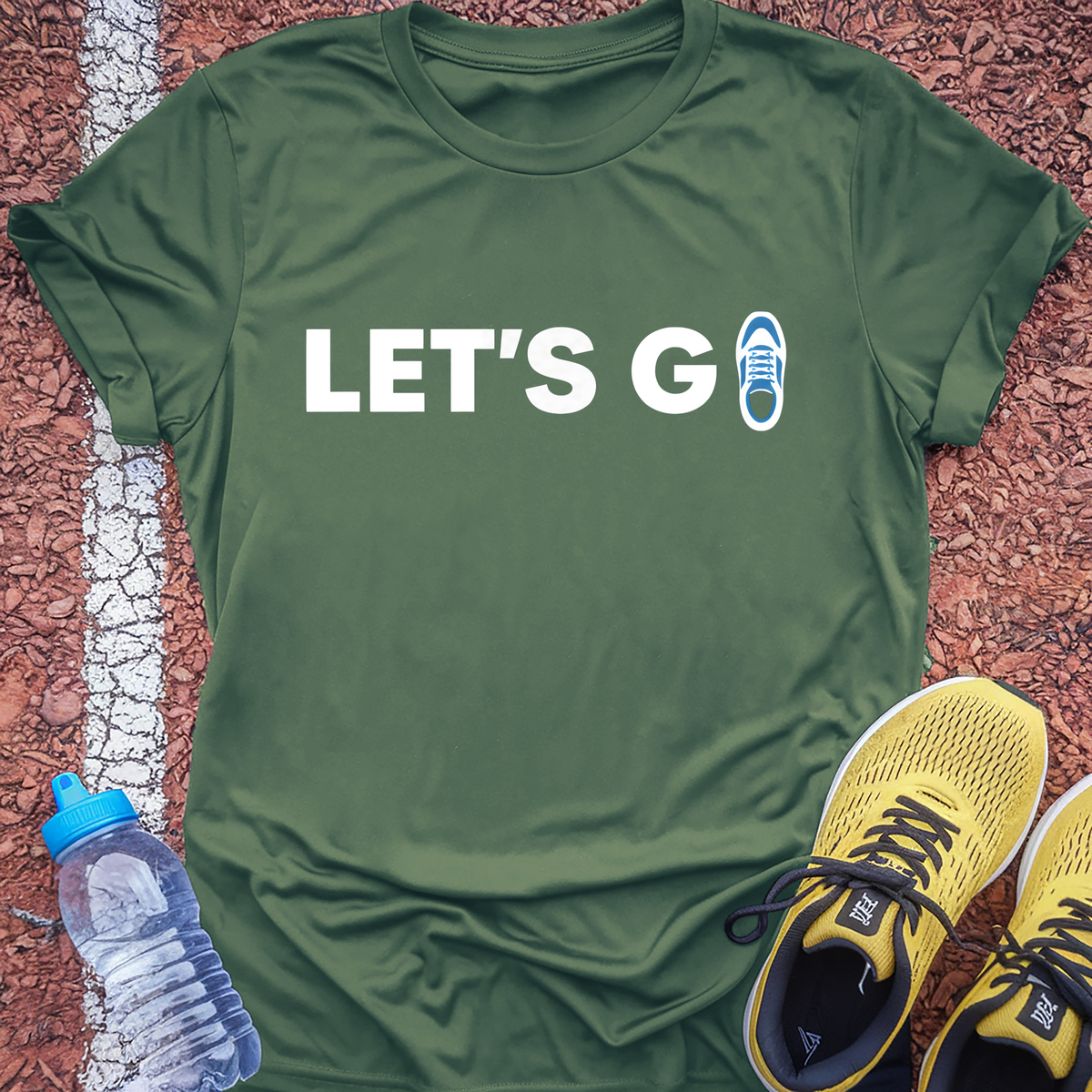 Let's Go T-Shirt - Military Green