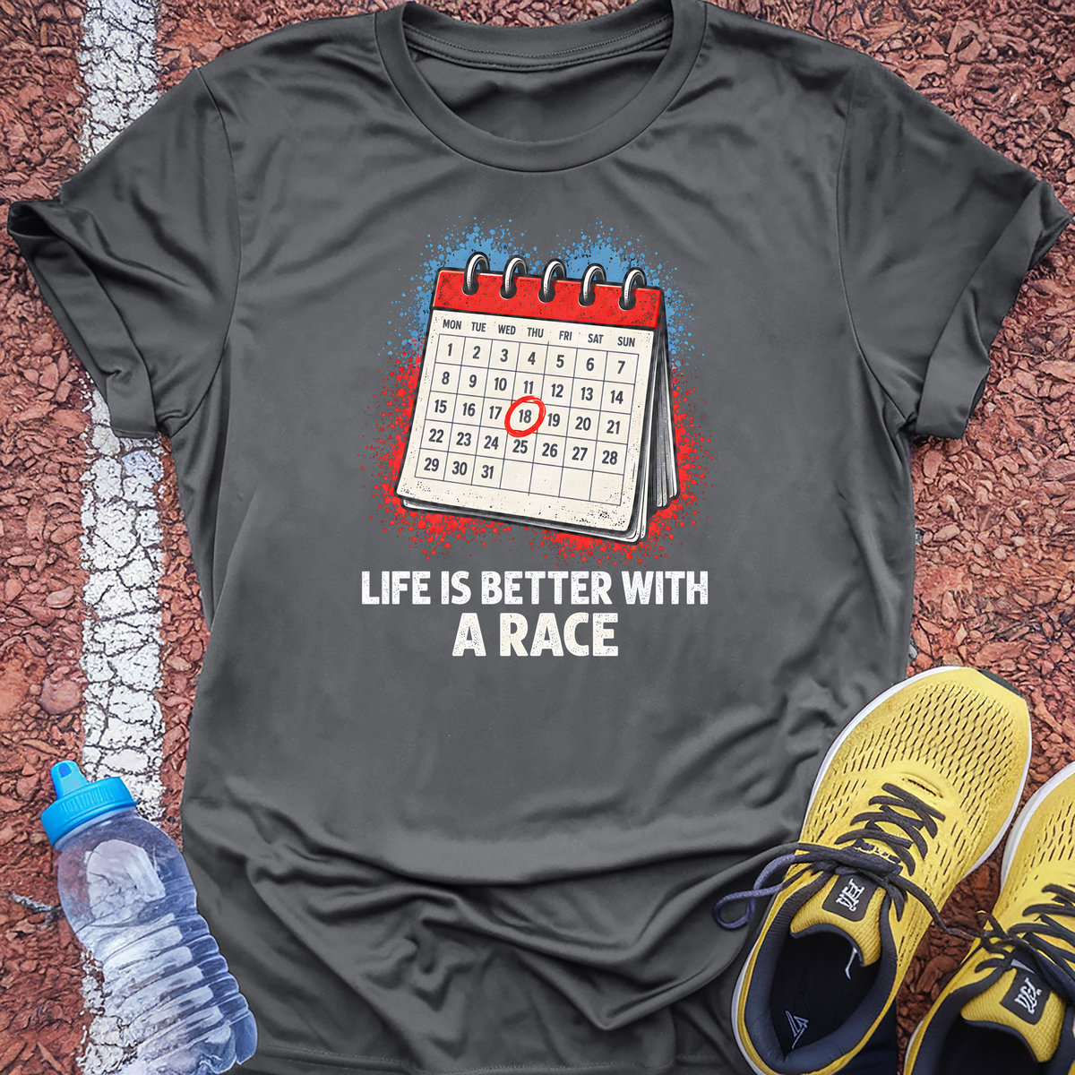 Life Is Better With a Race T-Shirt - Charcoal