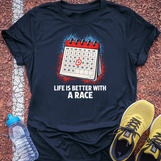 Life Is Better With a Race T-Shirt - Navy