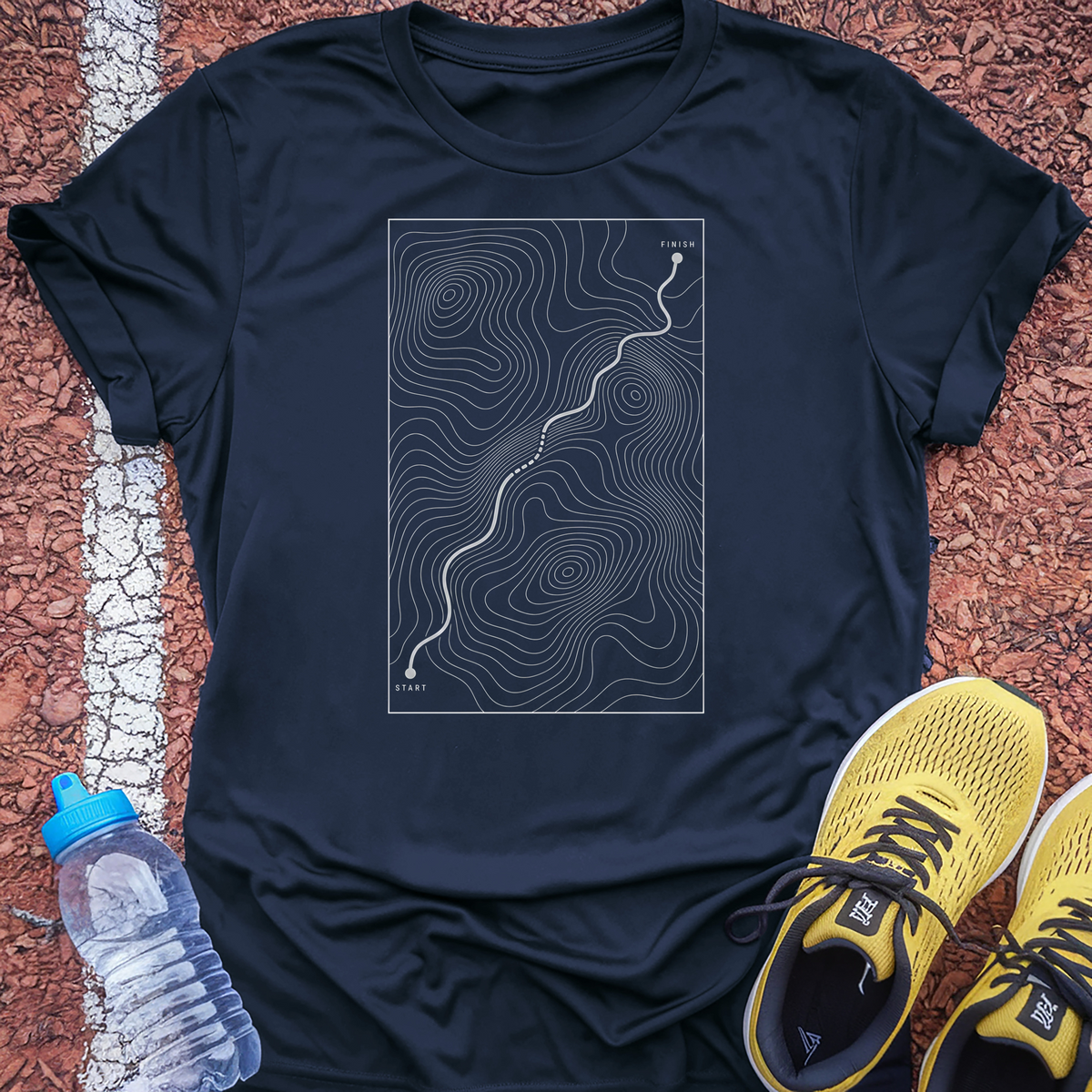 Long Run Route T-Shirt - Navy