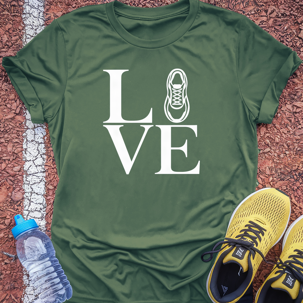 Love Run T-Shirt - Military Green