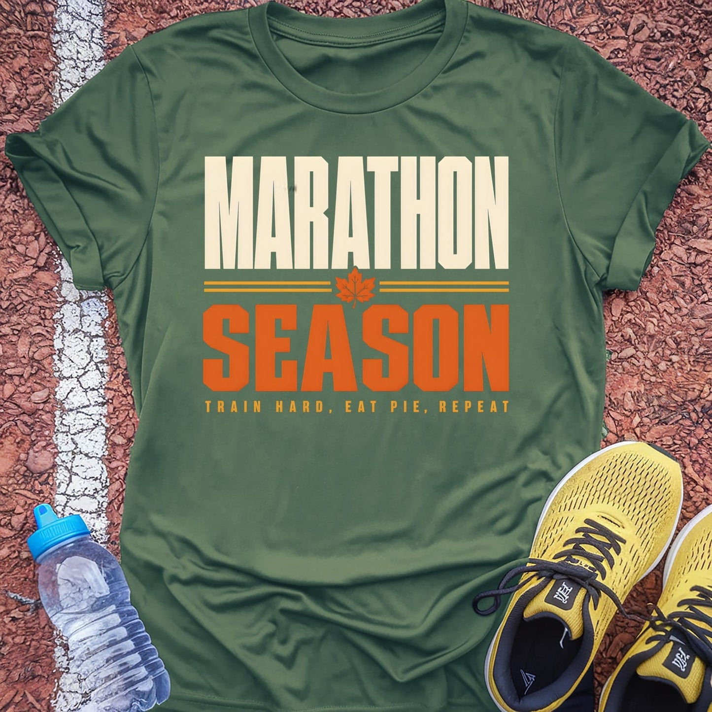 Marathon Season T-Shirt - Military Green