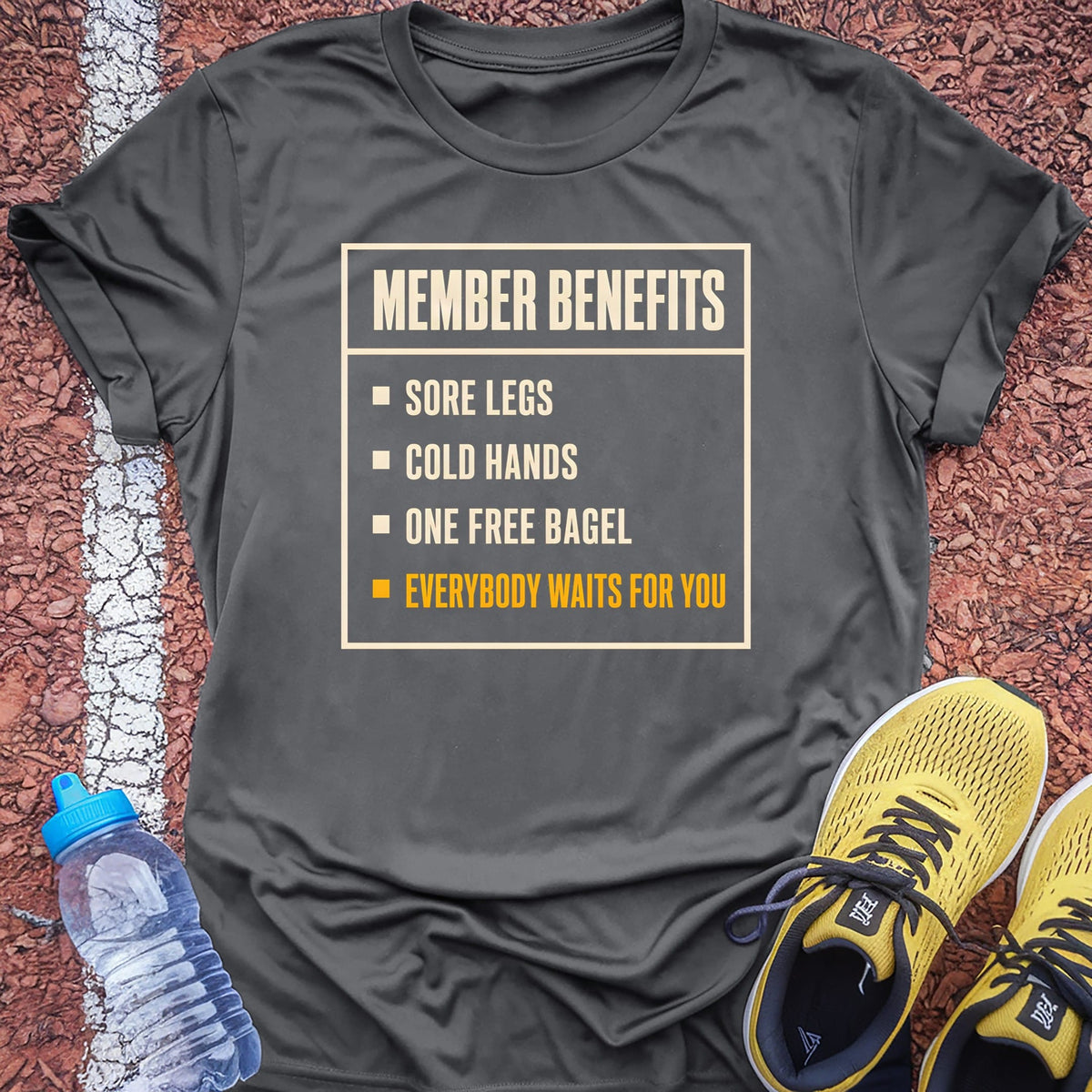 Member Benefits t-shirt — Charcoal
