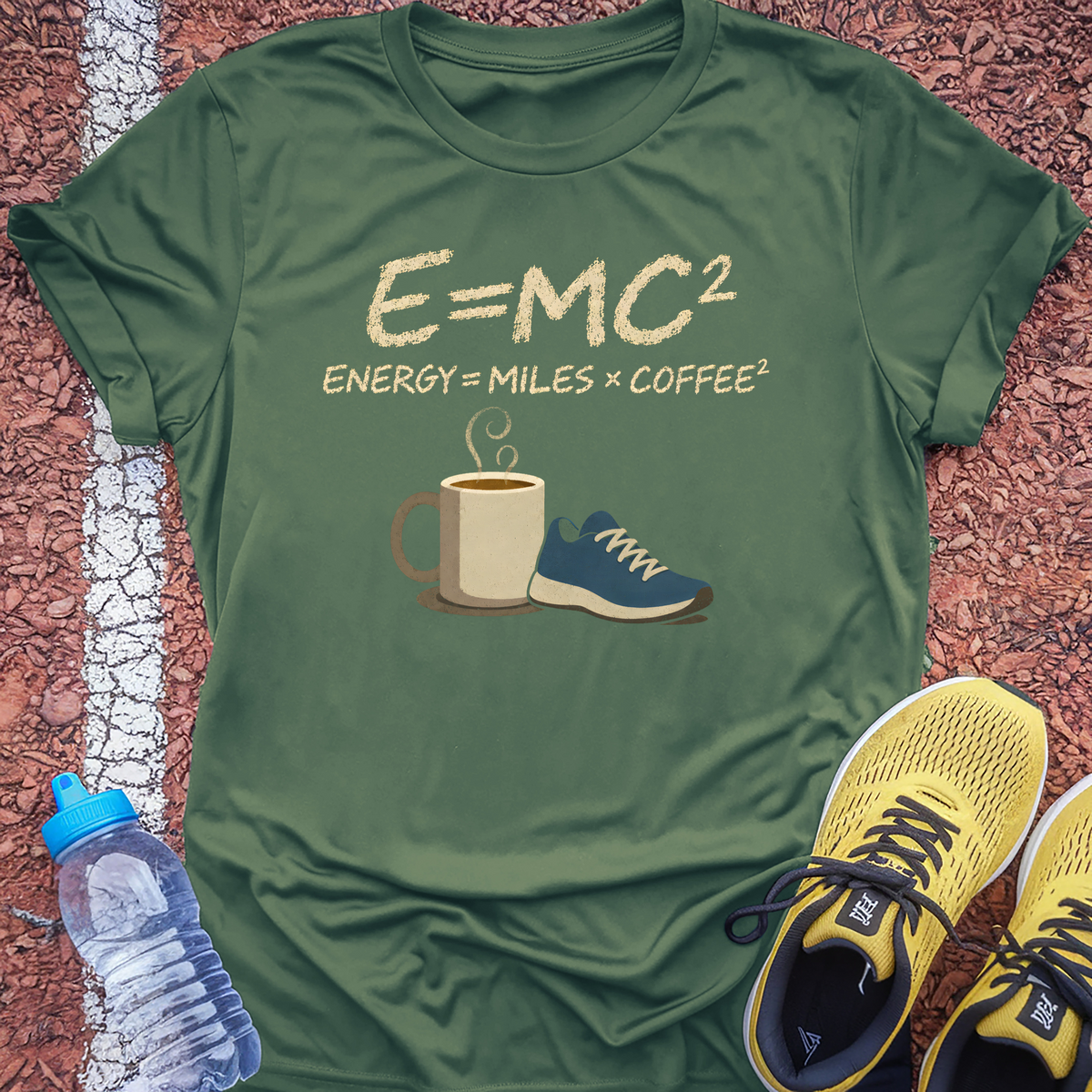 Miles Times Coffee T-Shirt - Military Green