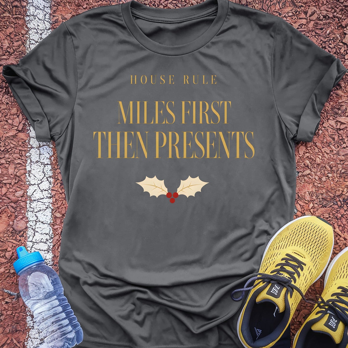 Miles First Then Presents t-shirt — Charcoal