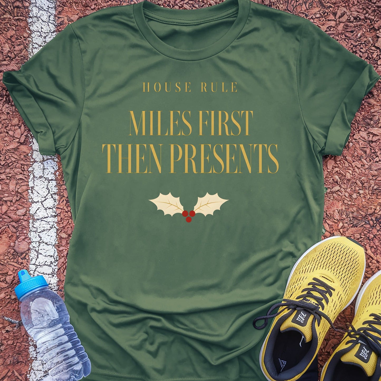 Miles First Then Presents t-shirt — Military Green