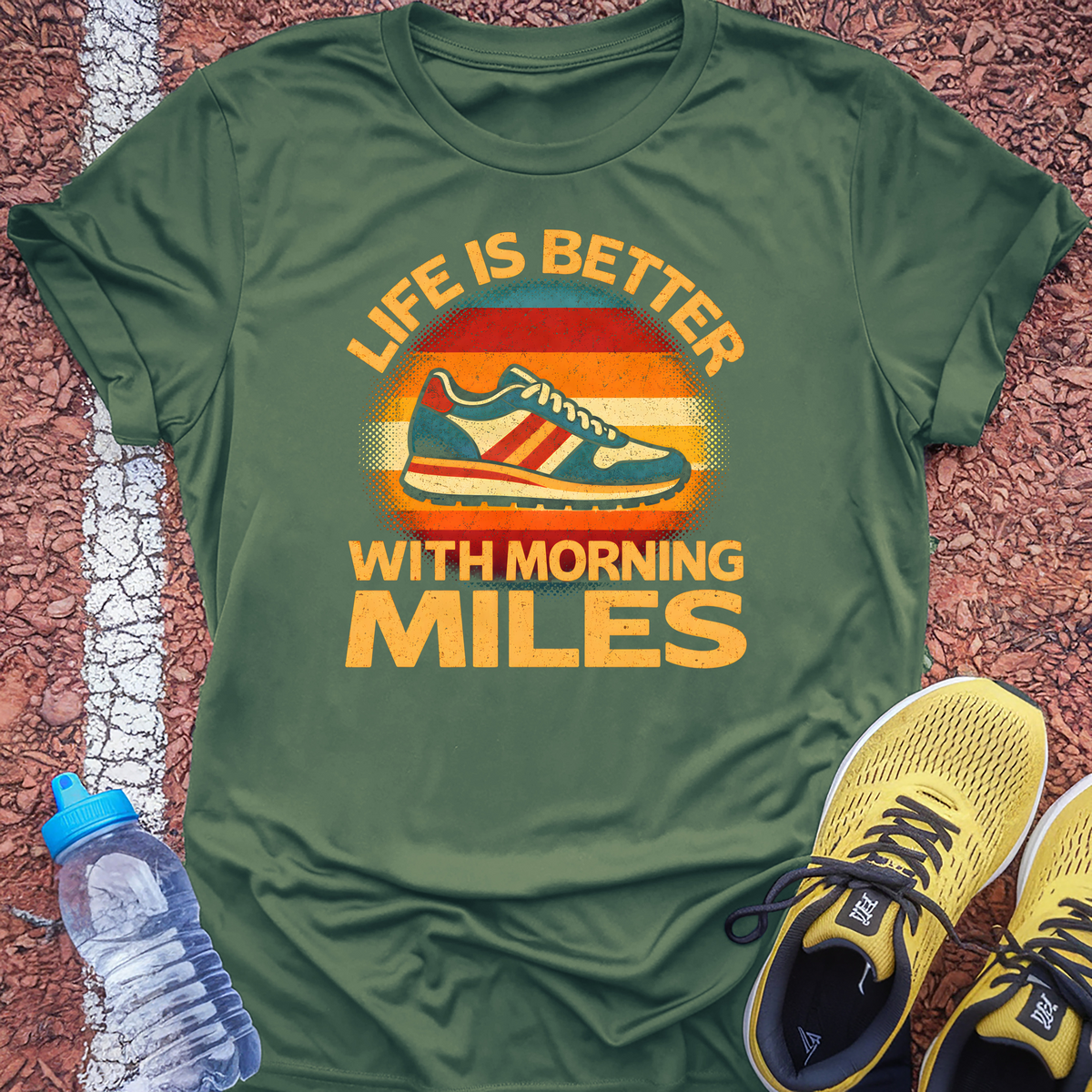 Morning Miles T-Shirt - Military Green
