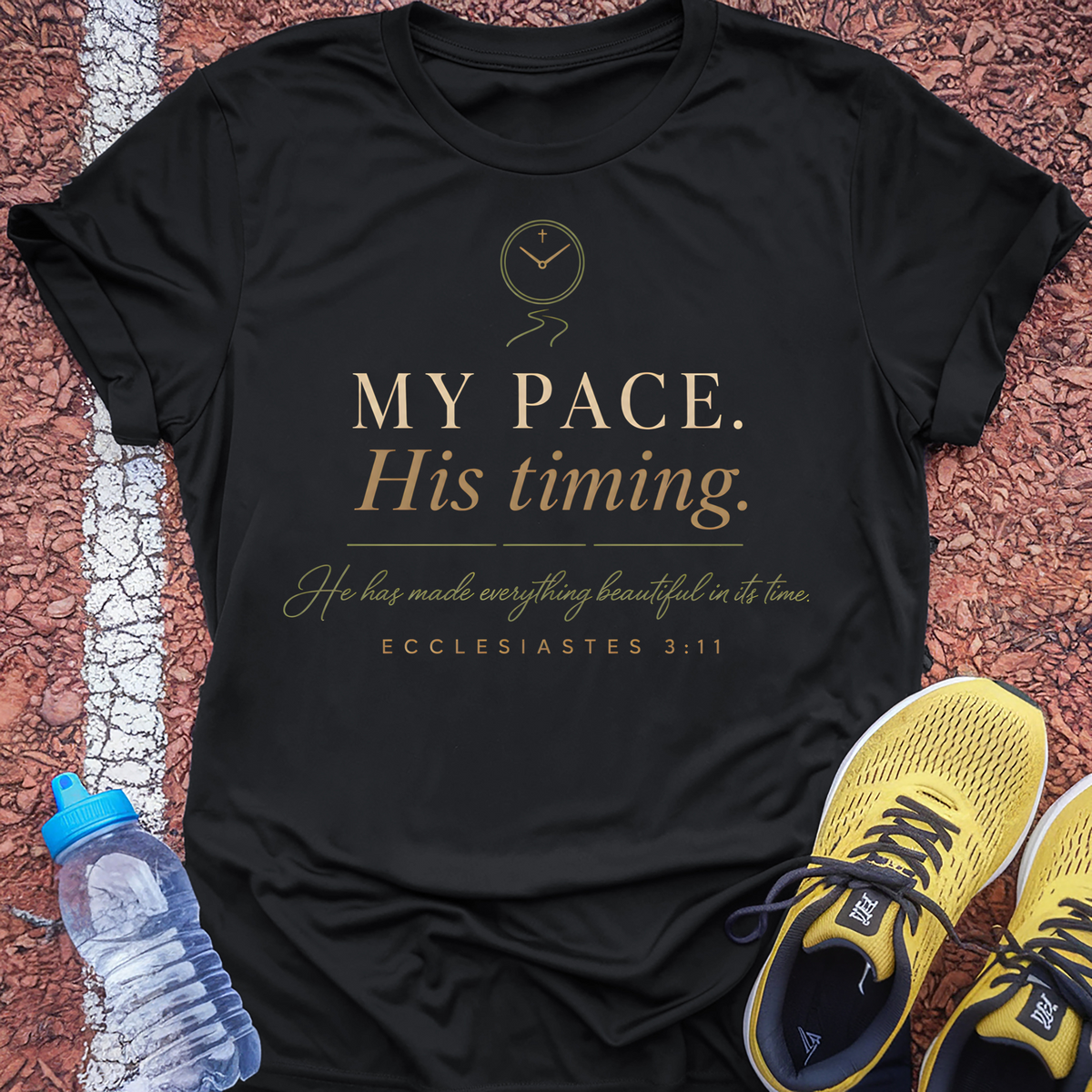My Pace His Timing T-Shirt - Black