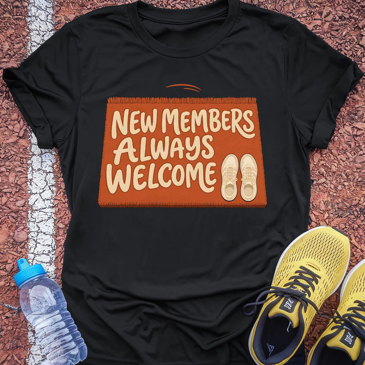 New Members Always Welcome t-shirt — Black