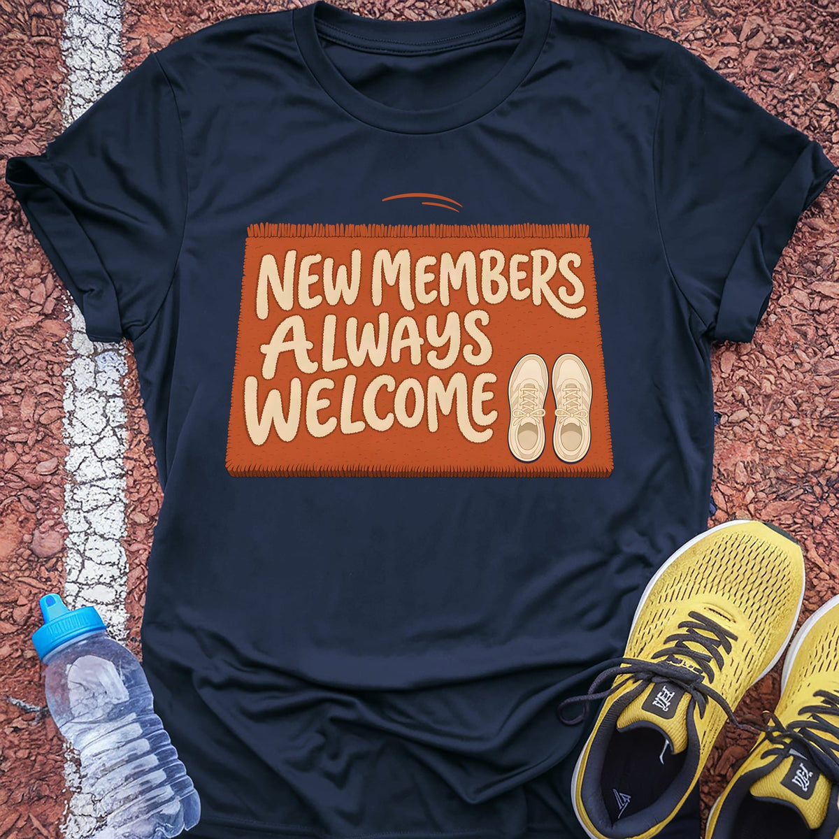 New Members Always Welcome t-shirt — Navy