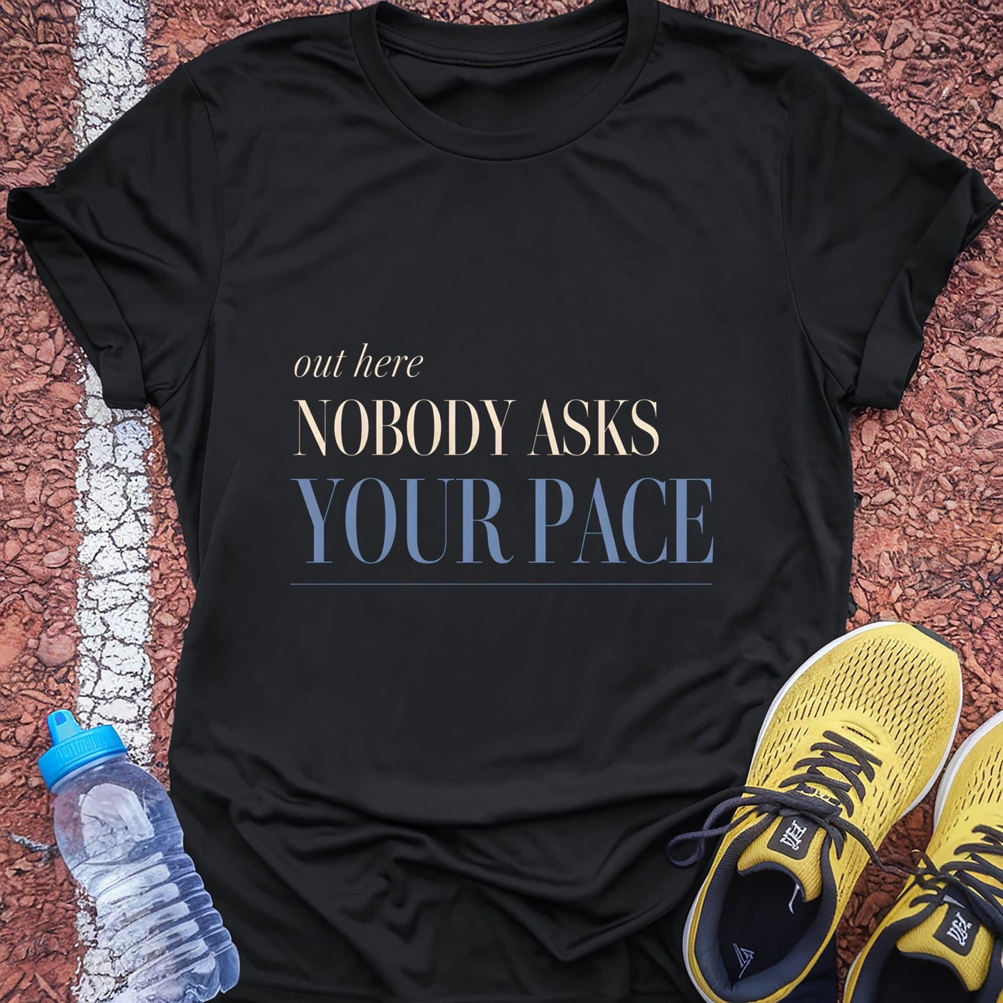 Nobody Asks Your Pace t-shirt — Black