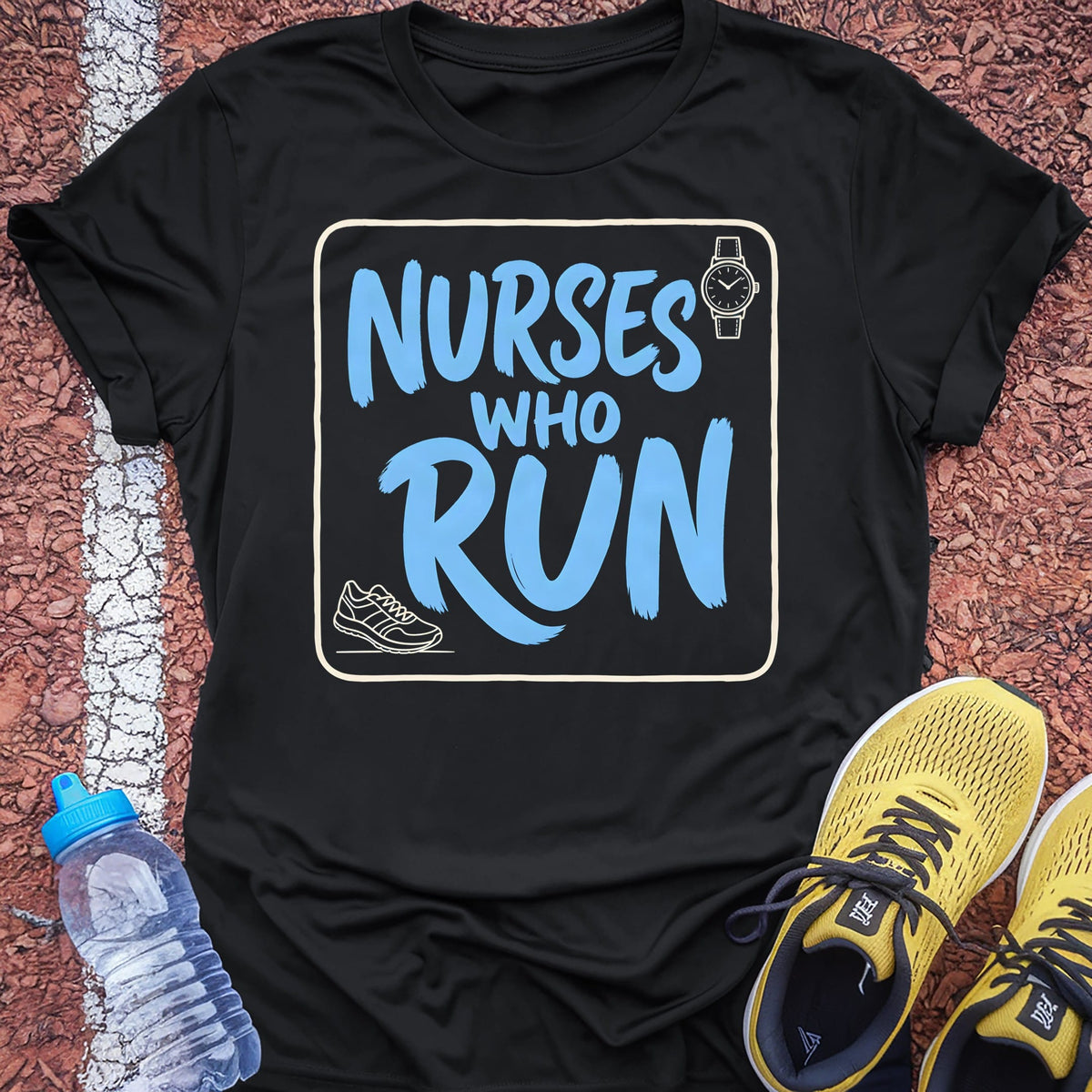 Nurses Who Run t-shirt — Black